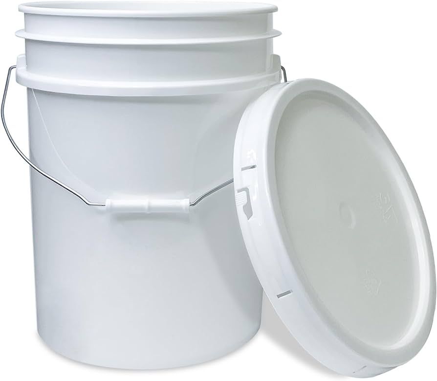 ePackageSupply, 5 Gallon Plastic Bucket with Airtight Lid I Food Grade Bucket | White | BPA-Free ... | Amazon (US)