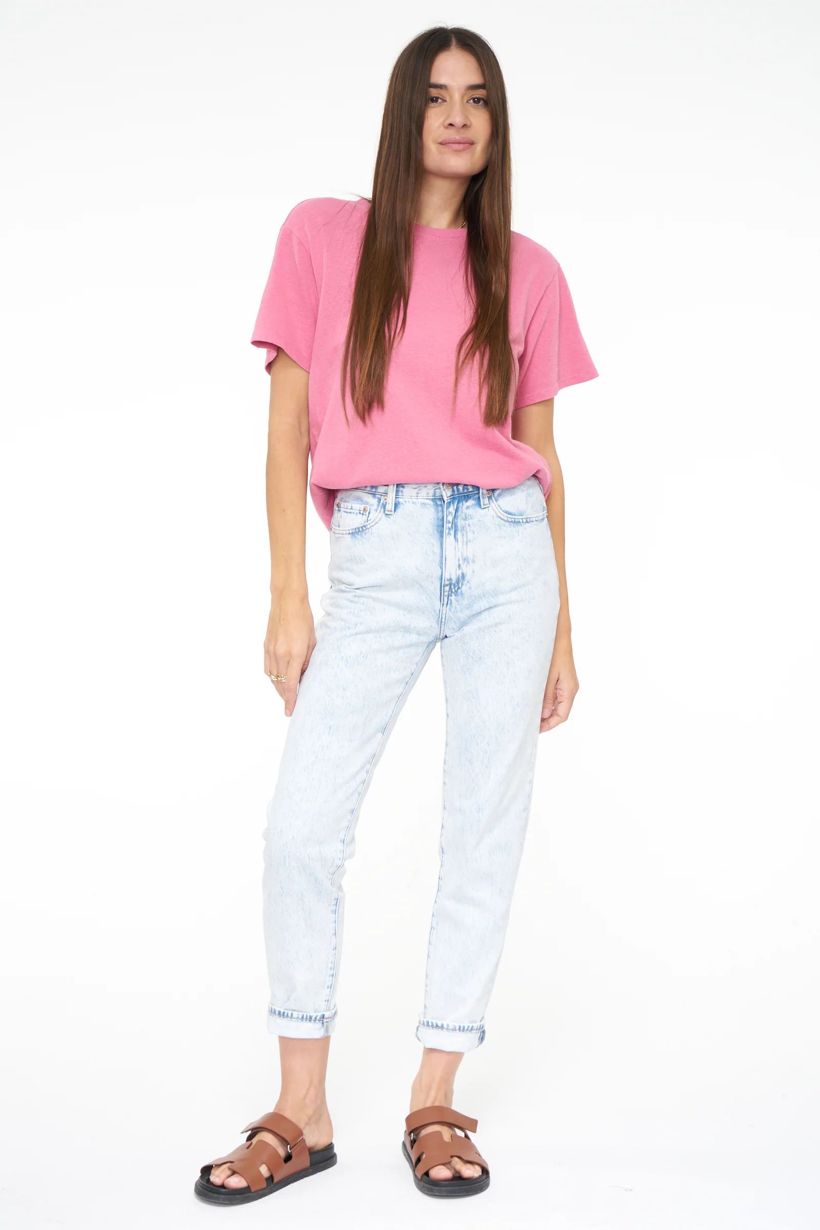 Palmer Hemp Box Tee - Flamingo | Pistola Denim