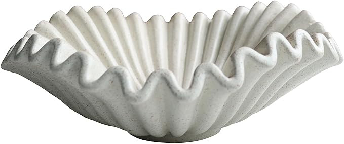 Large Decorative Bowl decor, Scalloped Pedestal Bowls for Modern Home Decor,Ruffle Decor,Stylish ... | Amazon (US)