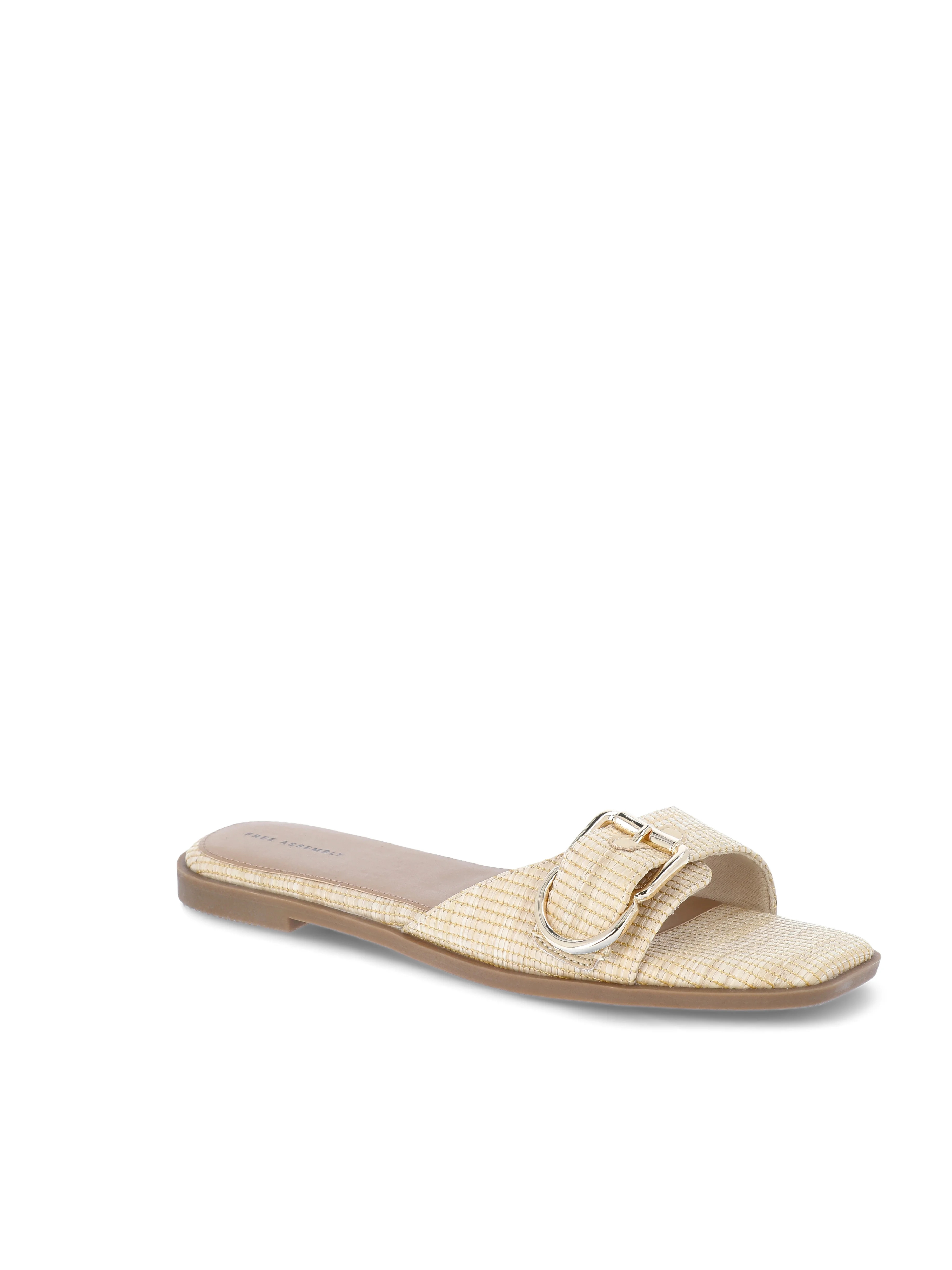 Free Assembly Women's Buckle Slide Sandals, Sizes 6-11 | Walmart (US)