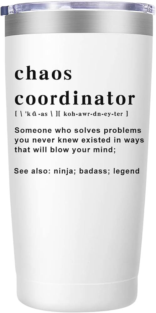 Chaos Coordinator Tumbler Cup,Christmas Unique Gift Idea for Boss Lady,Teacher Office,Gifts for M... | Amazon (US)