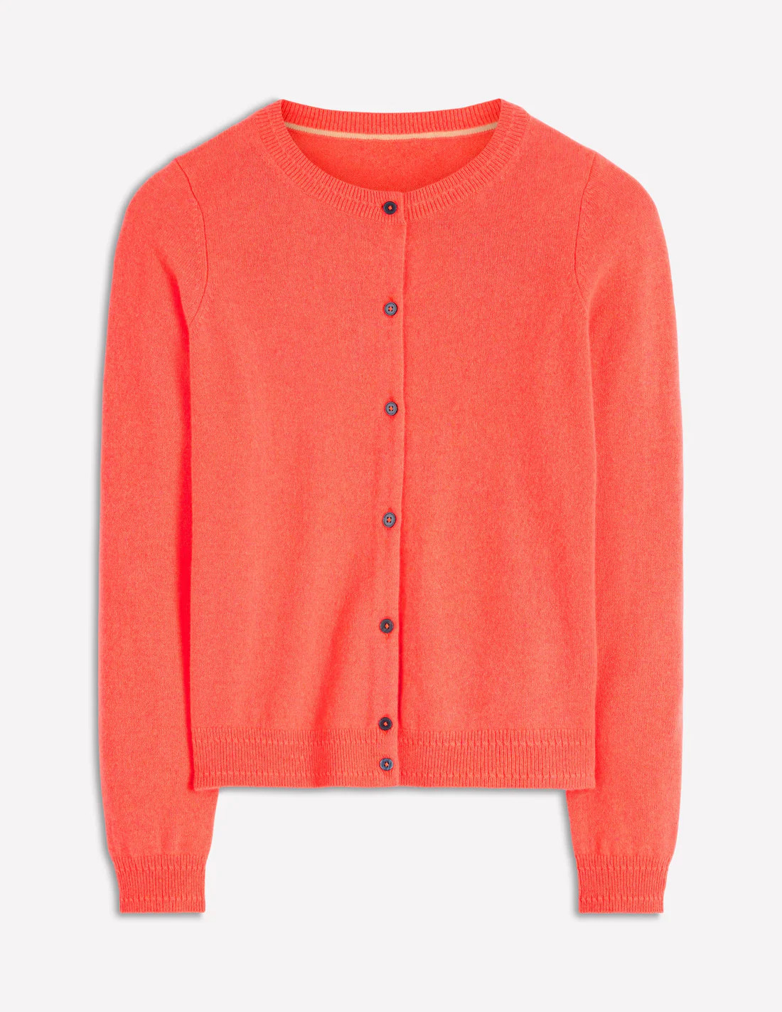 Eva Cashmere Crew Cardigan-Fiery Orange Melange | Boden UK