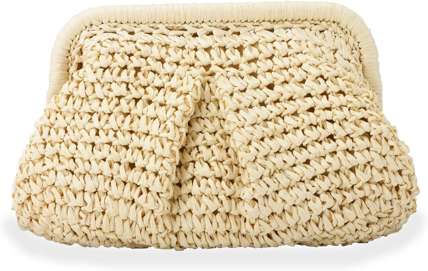 Straw Clutch Purse for Women Cloud Dumpling Pouch Straw Crossbody Shoulder Handbag Summer Beach W... | Amazon (US)