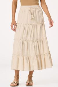 Textured Tiered Midi Skirt | Cato Fashions