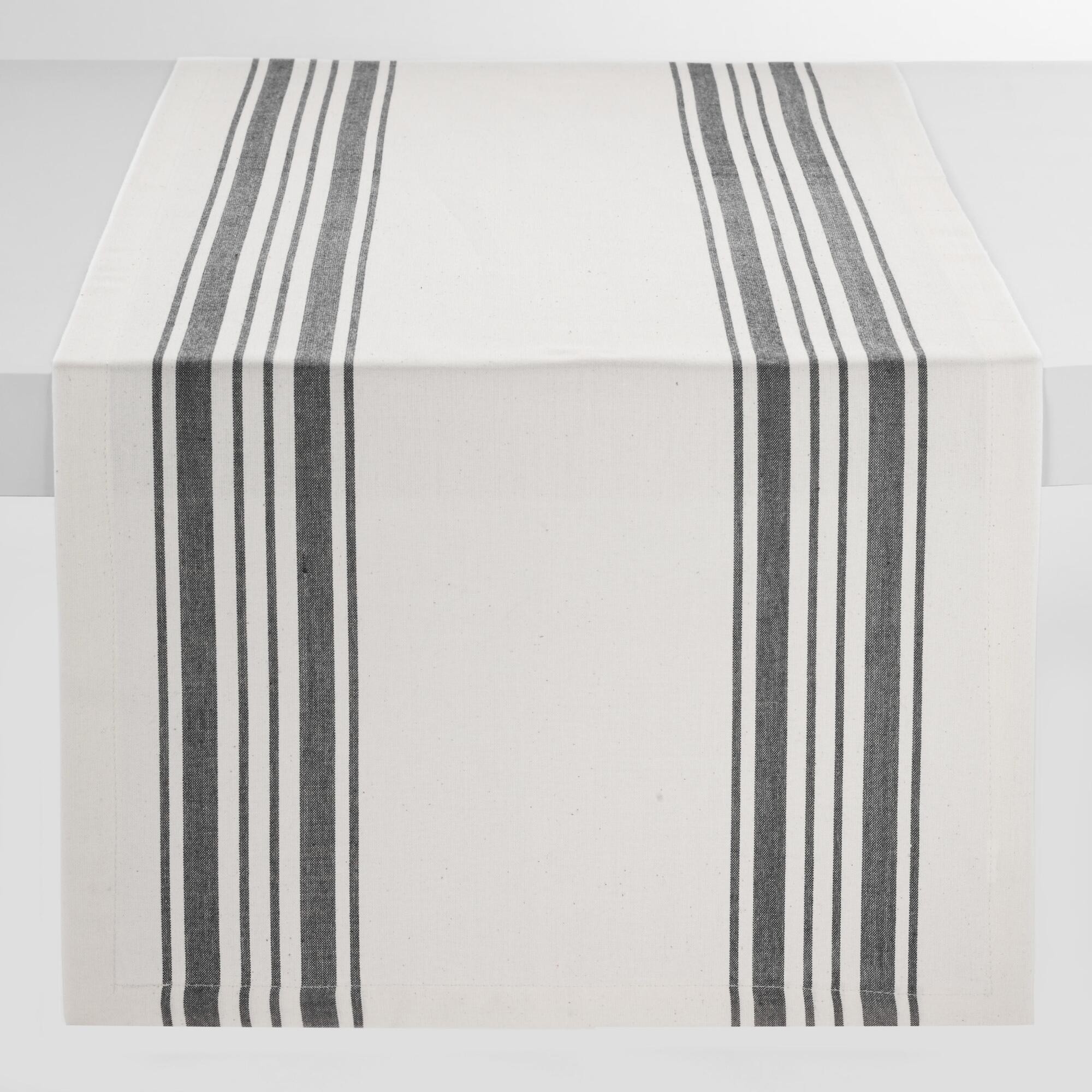 Black Villa Stripe Table Runner - Cotton by World Market | World Market