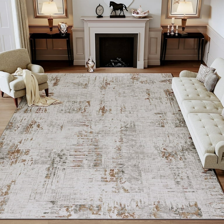 SIXHOME 9'x12' Area Rugs for Living Room Modern Abstract Machine Washable Rug Soft Neutral Carpet... | Walmart (US)