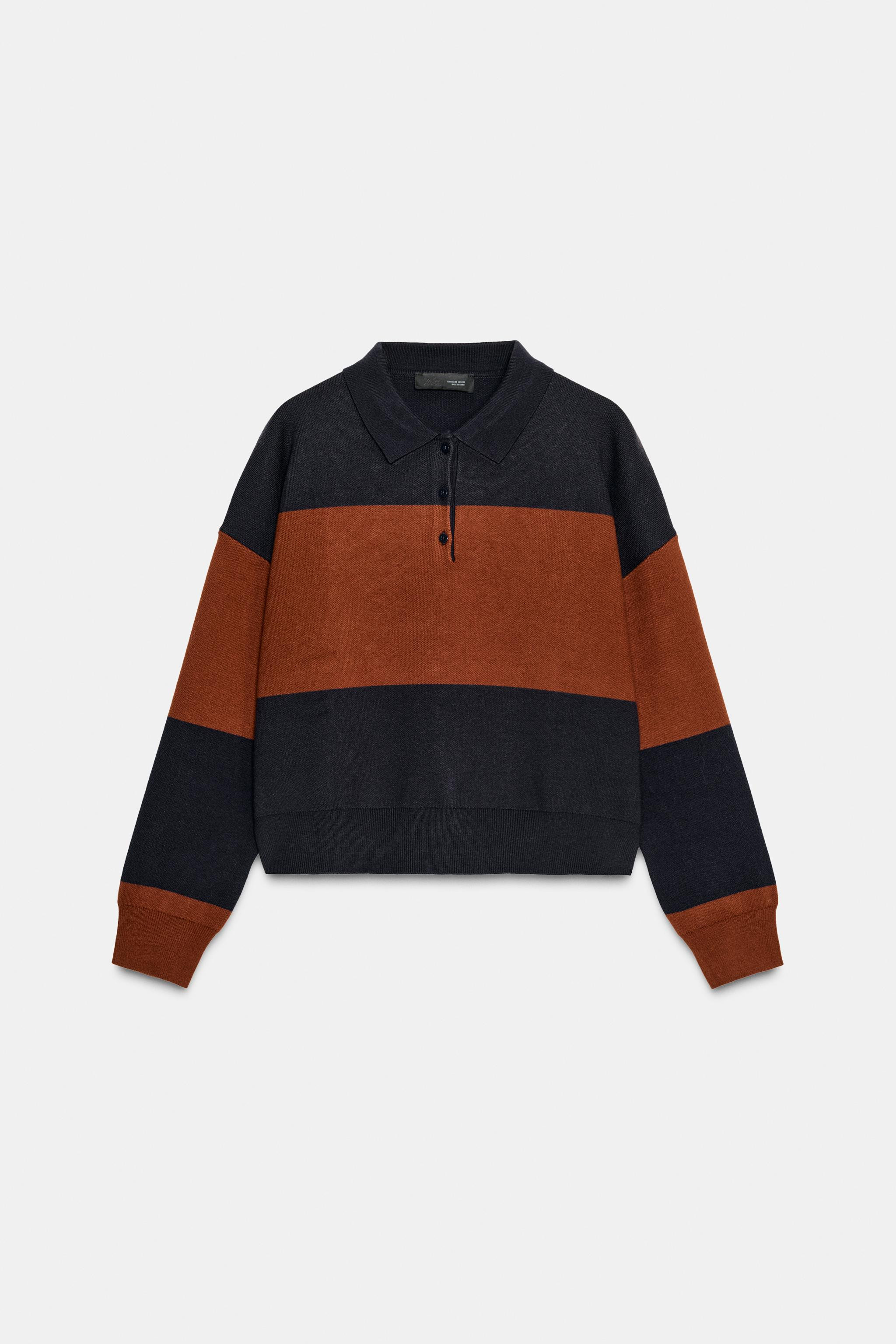 MAGLIA POLO IN MAGLIA A RIGHE | Zara IT