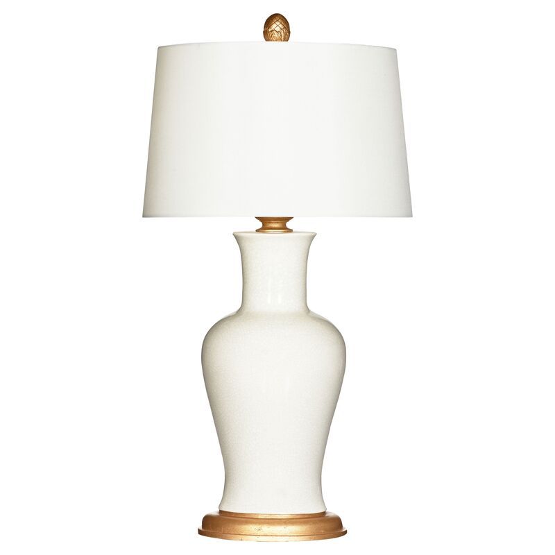 Shiloh Table Lamp, Cream Glaze | One Kings Lane