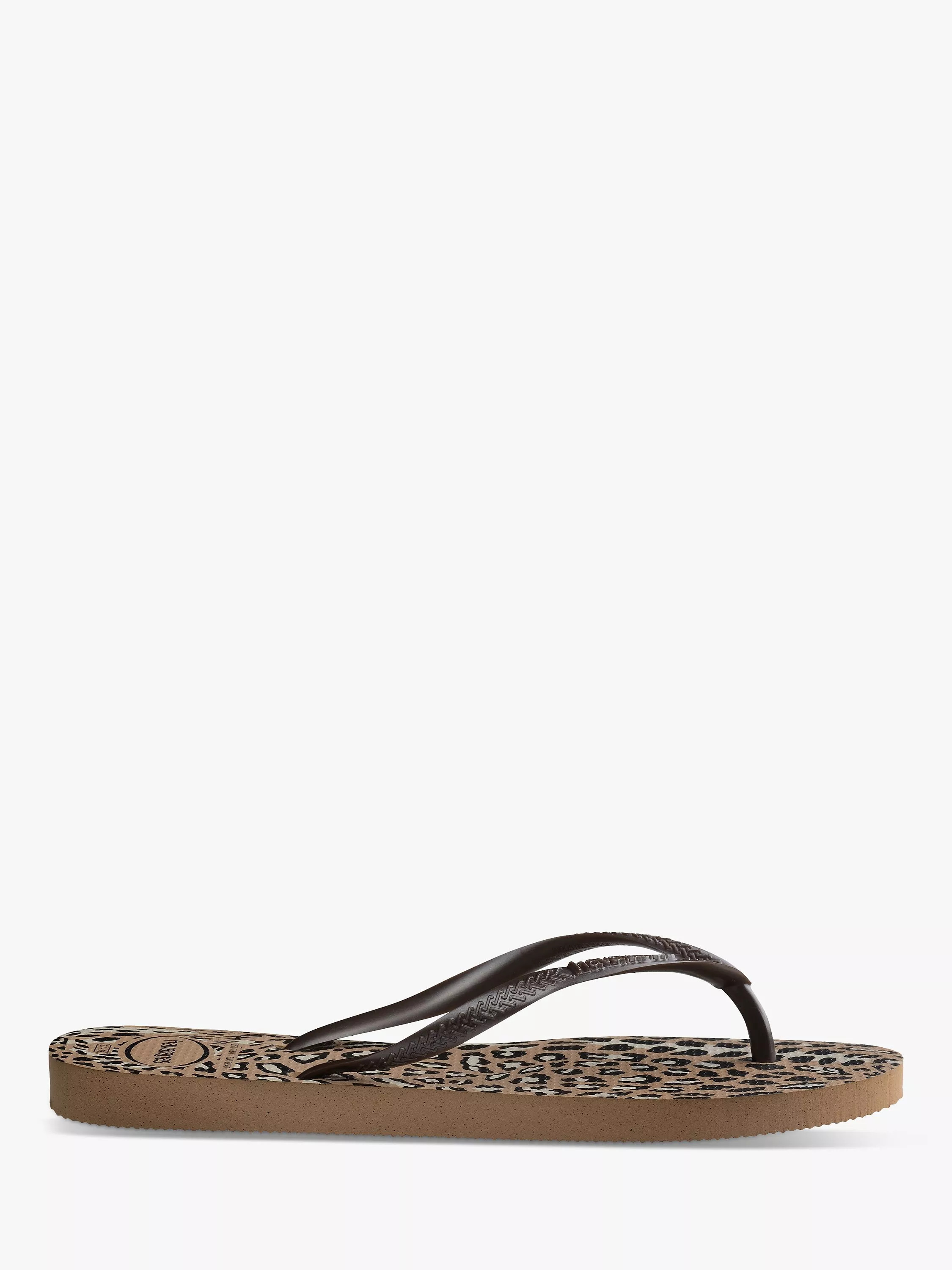 HavaianasSlim Animal Print Flip Flops, Rose Gold/Cafe | John Lewis (UK)