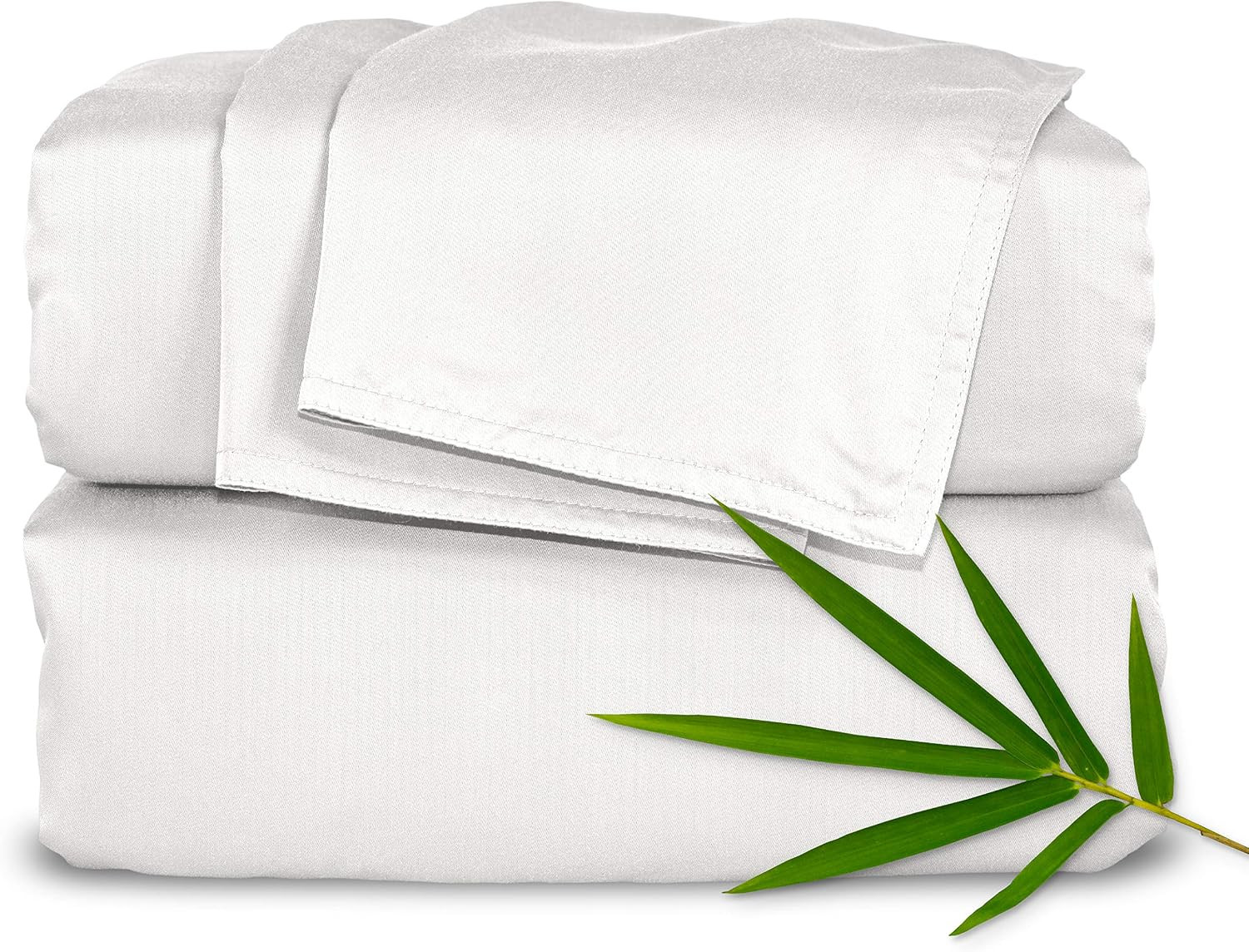 Pure Bamboo King Sheets, Genuine 100% Organic Viscose Derived from Bamboo Bed Sheet Set, Soft & Cooling, Double Stitching, 2 Year Quality Promise (King, White) | Amazon (US)