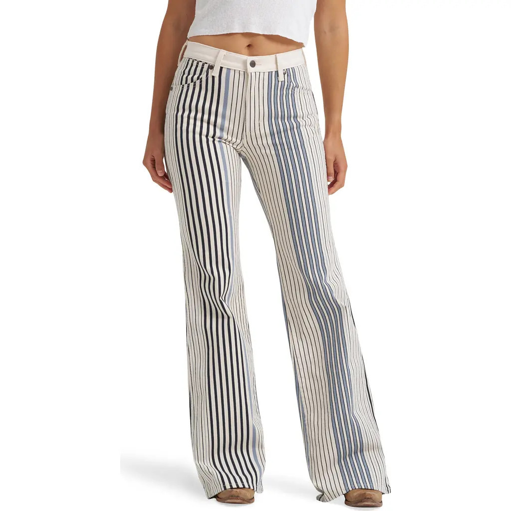 Wrangler Western Wide Leg Jeans in Multi Blue Stripe at Nordstrom, Size 29 | Nordstrom