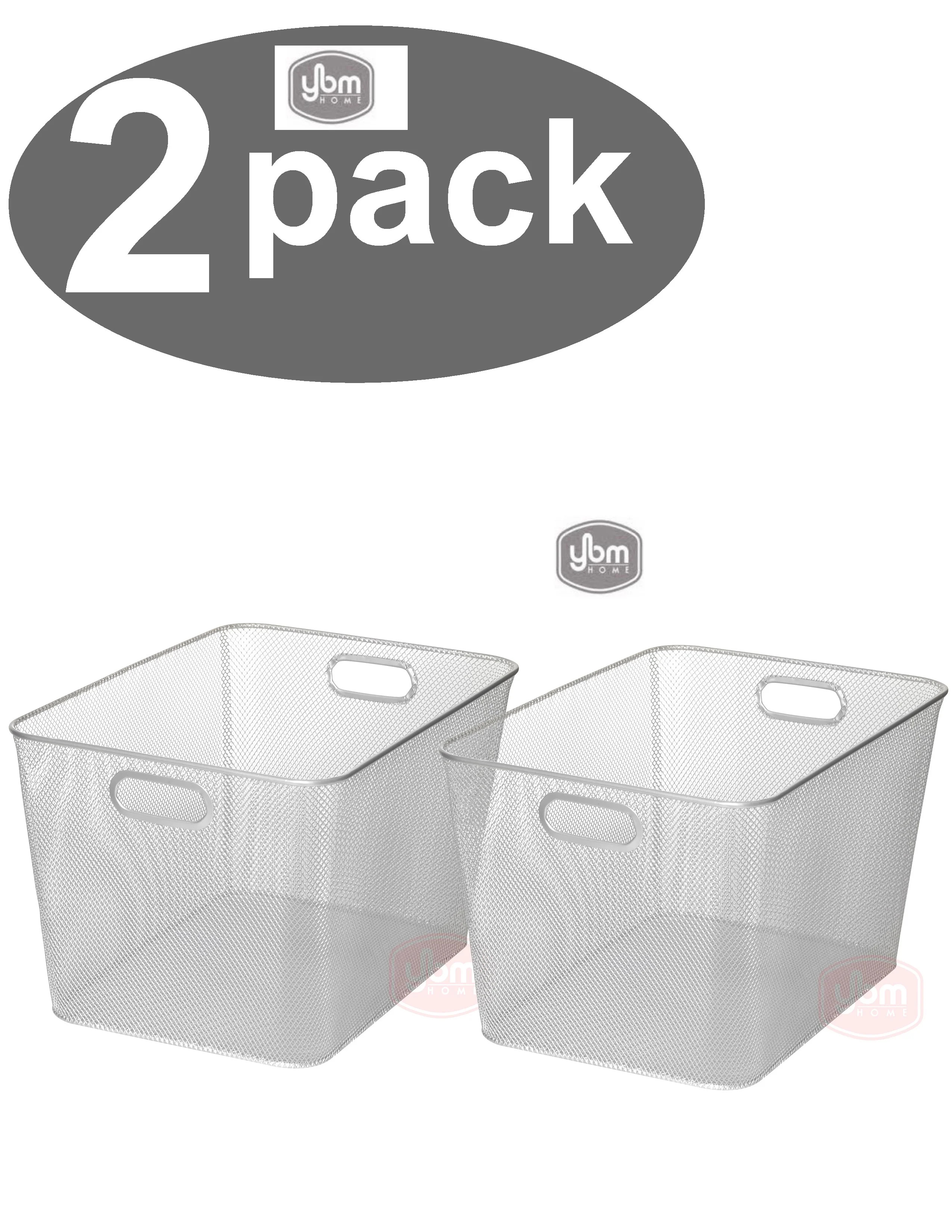 Ybm Home Wire Mesh Open Bin Shelf Storage Basket Kitchen Pantry Organizer Silver Upper: 14 in. L ... | Walmart (US)