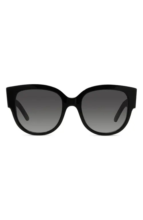 Wildior BU 54mm Cat Eye Sunglasses in Black/Grey at Nordstrom | Nordstrom