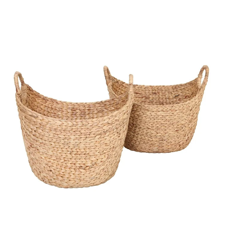 Better Homes & Gardens Large Natural Water Hyacinth Boat Basket, Set of 2 - Walmart.com | Walmart (US)