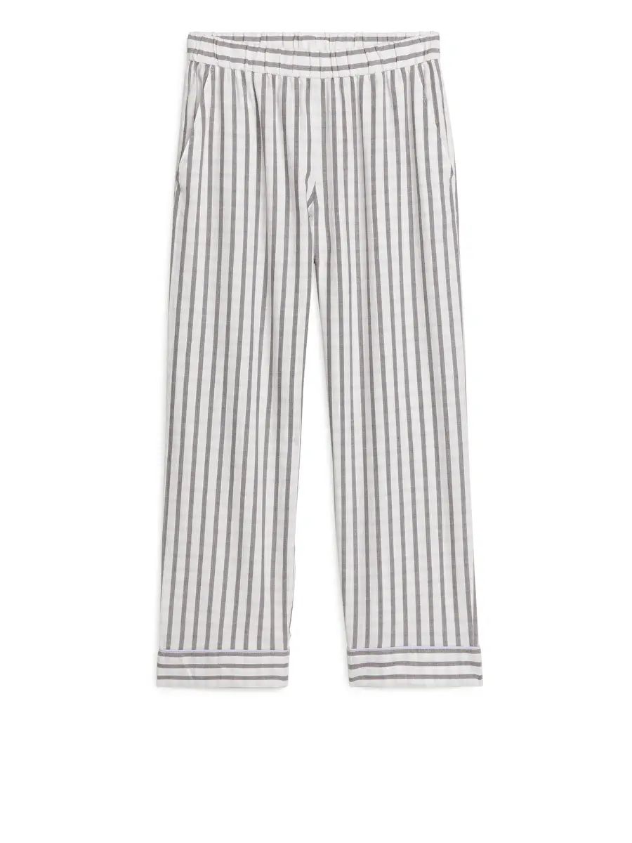 Flannel Pyjama Trousers - White/Grey - ARKET GB | ARKET (US&UK)