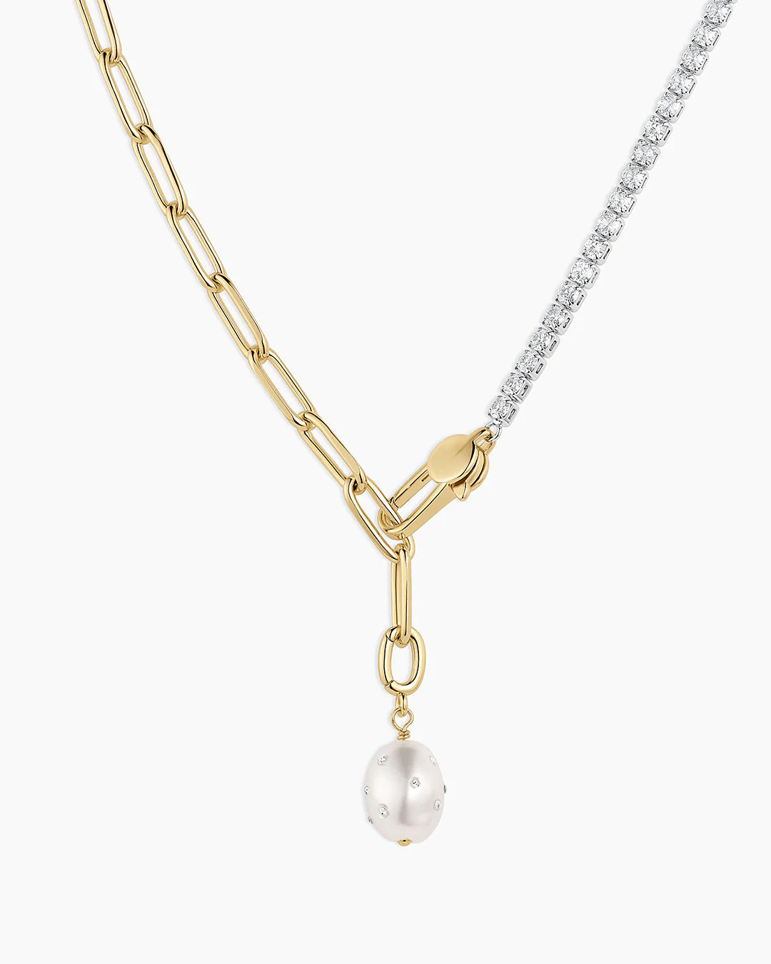 Vintage Shimmer Pearl Charm Necklace | gorjana