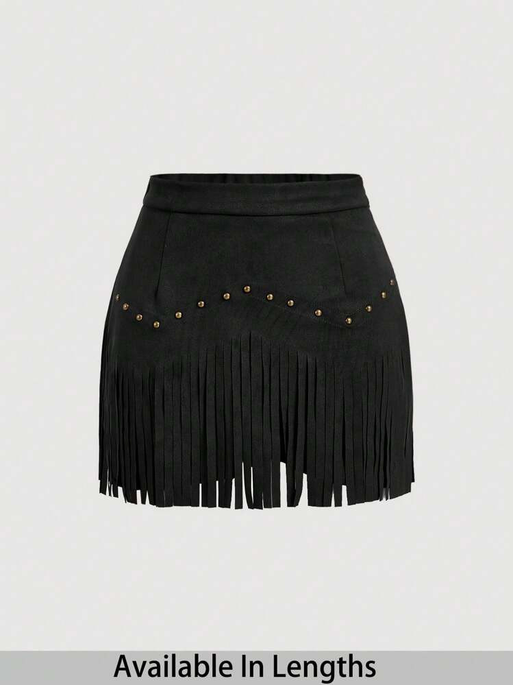 Black suede skirt | SHEIN
