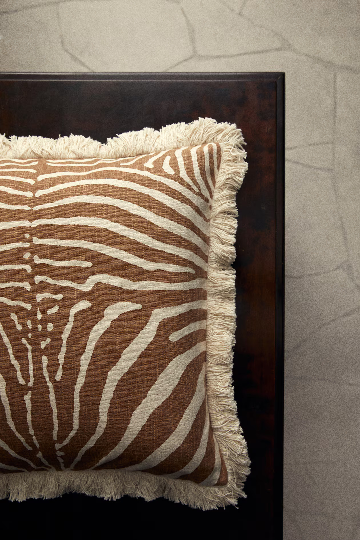 - Cotton Cushion Cover with Fringe - Light brown/zebra print - Home All | H&M US | H&M (US + CA)