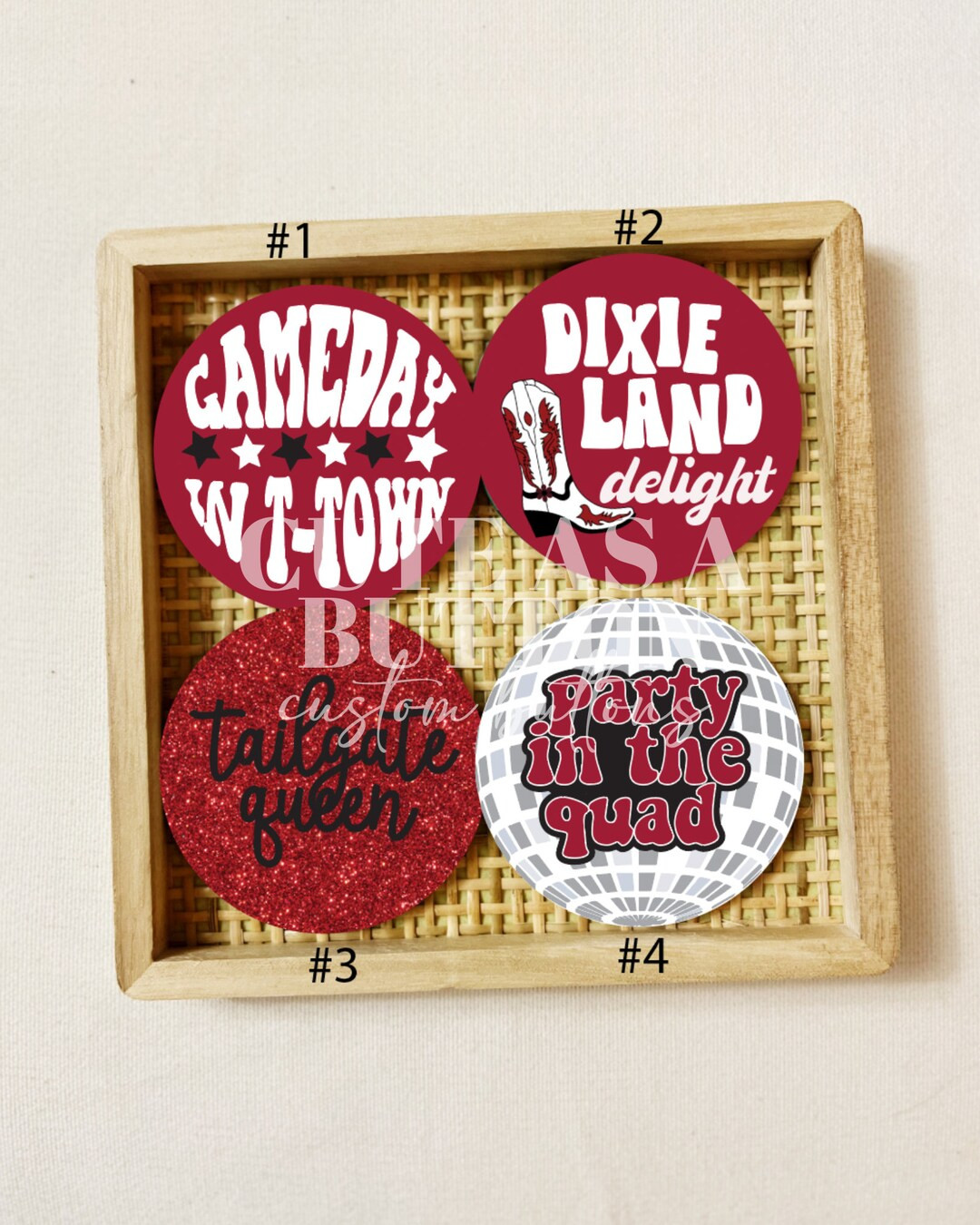 Alabama Gameday Buttons Bama Football Buttons Tailgate Buttons Gameday Pins Football Season - Ets... | Etsy (US)