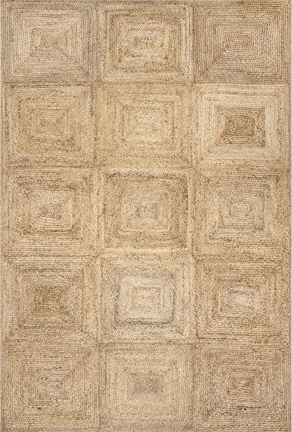 Rugs USA x Lauren Liess Juniper Tiled Jute Area Rug, 9' x 12', Natural | Amazon (US)