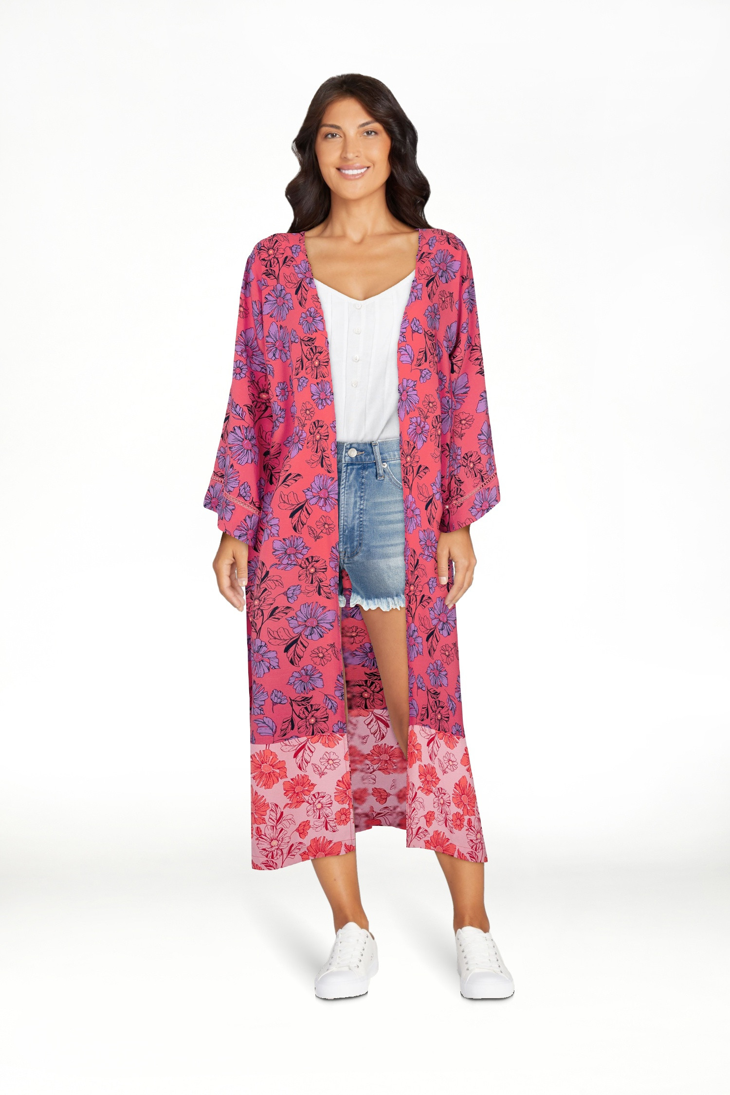 Jessica Simpson Women's Kimono with Lace Insert, Sizes S-XL - Walmart.com | Walmart (US)