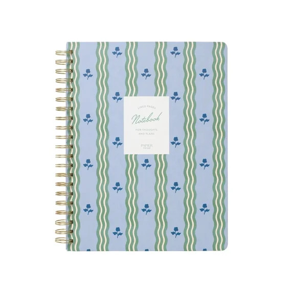 Papier To Go, College Ruled, Lined Notebook, Spiral, Hardcover, B5 Size - 7.1x 10", Stripe and Fl... | Walmart (US)