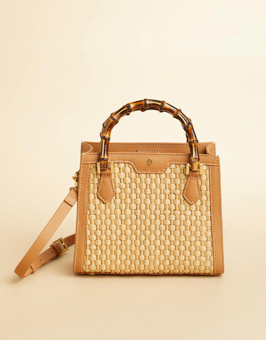 Bamboo Straw Satchel Pecan | Spartina 449