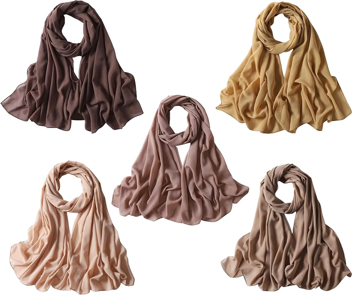 NOOR 5 pcs Hijab Scarfs for Women - Premium Quality Chiffon Hijab, Soft and Lightweight. Hijab Gi... | Amazon (US)