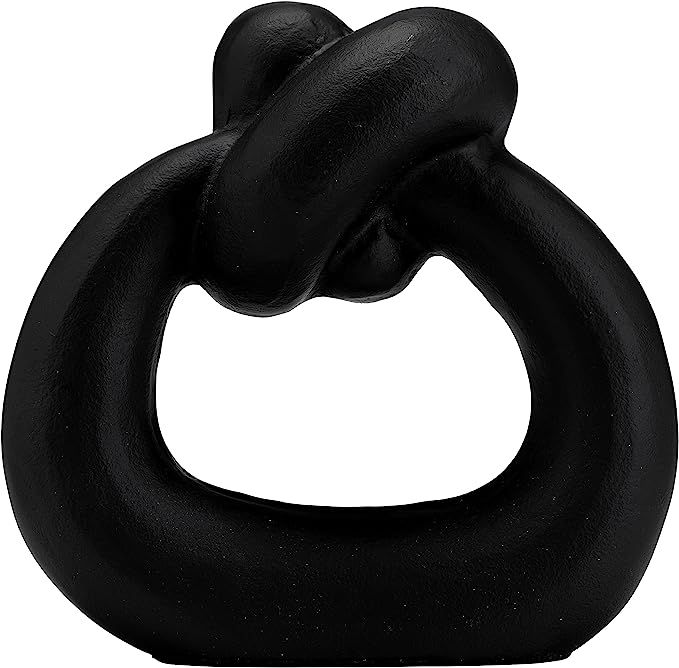 Sagebrook Home Metal, 11" H, Broad Knot Ring Sculpture, Black, Round, Aluminum, Contemporary, 9" ... | Amazon (US)