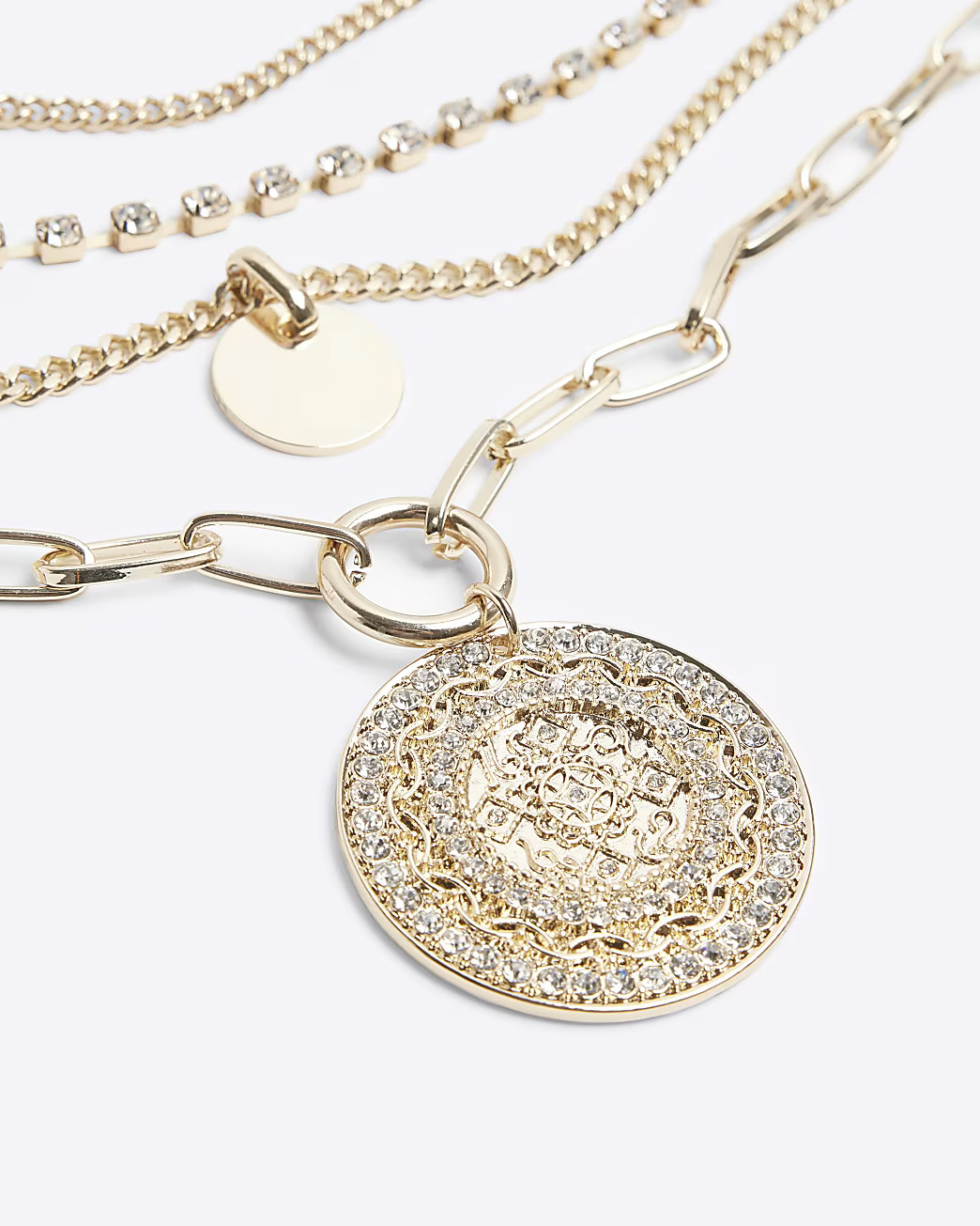 Gold stone layered necklace | River Island UK & IE