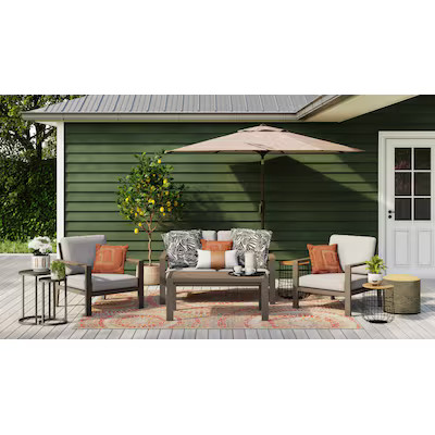 allen + roth Chatham Pier 4-Piece Patio Conversation Set with Gray Cushions | Lowe's