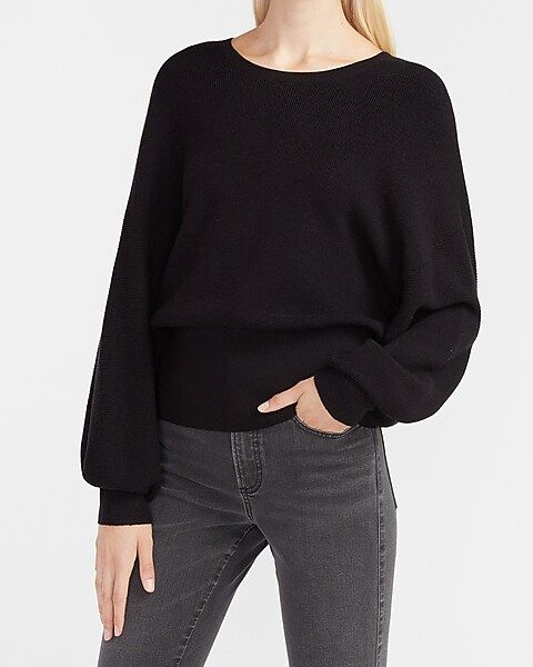 Balloon Sleeve Crew Neck Sweater | Express