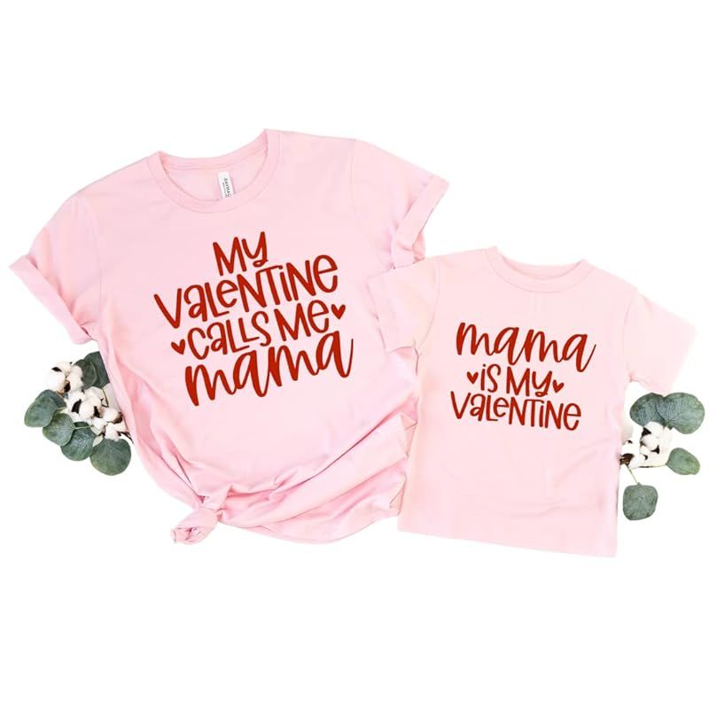 My Valentine Calls Me Mama, Mommy And Me Matching Outfits For Valentines Day, Cute Mommy And Me V... | Amazon (US)