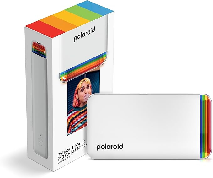 Polaroid Hi-Print - 2nd Generation Bluetooth Connected 2x3 Pocket Photo Dye-Sub Printer - White P... | Amazon (US)