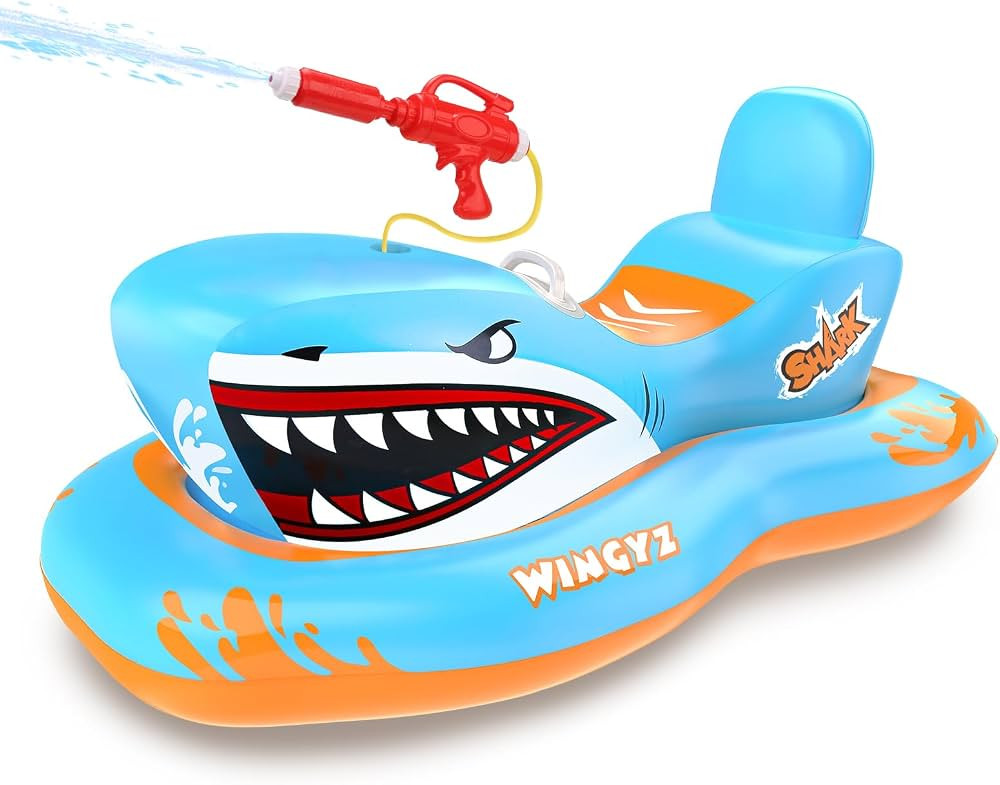 Inflatable Pool Floats for Kids with Built-in Water Gun, Swimming Pool Float Toys Boat for Toddle... | Amazon (US)