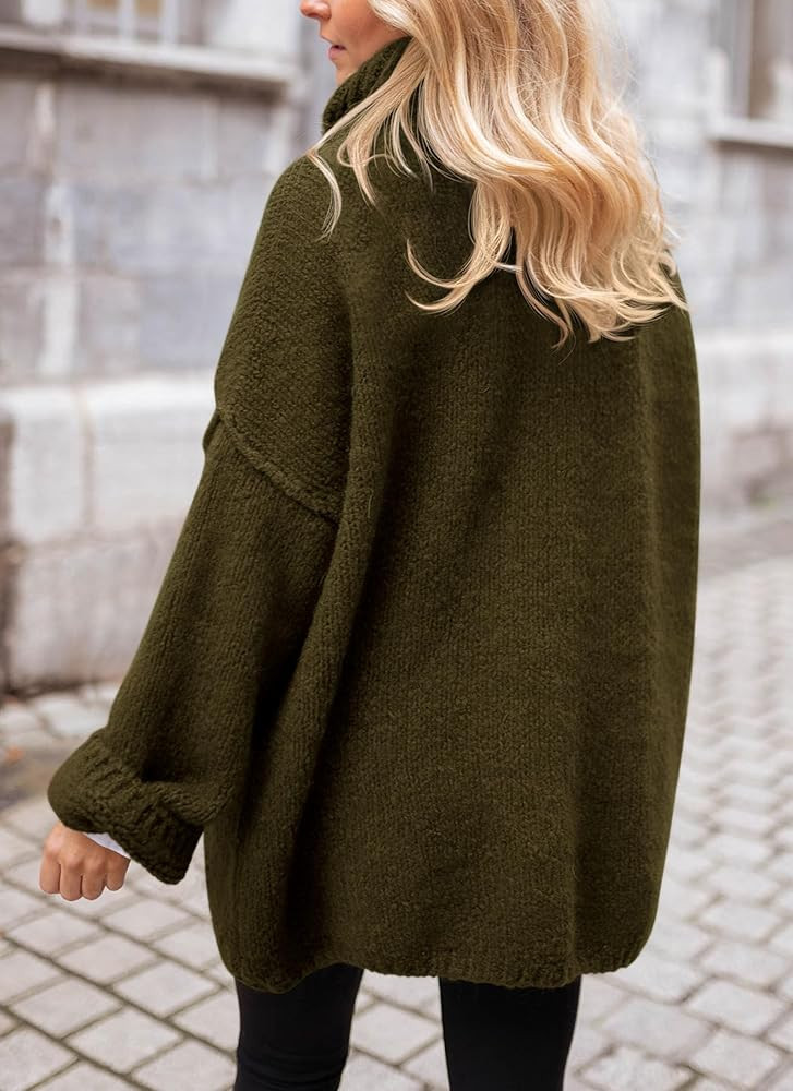 PRETTYGARDEN Women's 2024 Fall Knit Sweater Casual Long Sleeve Turtleneck Loose Chunky Pullover T... | Amazon (US)