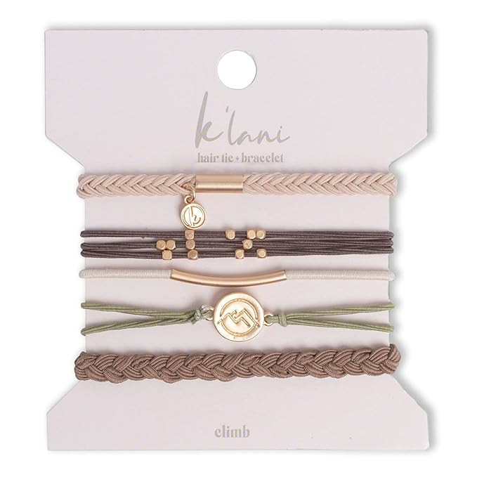 K'lani Hair Tie Bracelets for Women - Elastic Hair Bands That Double as Stylish Jewelry - Climb -... | Amazon (US)