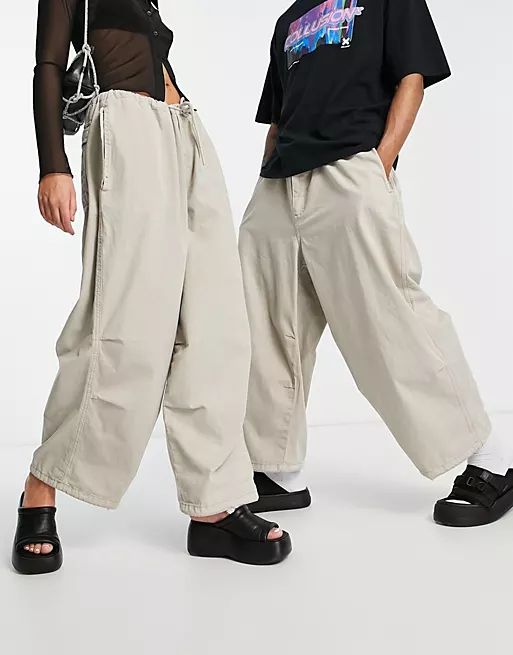COLLUSION Unisex cargo pants in stone | ASOS (Global)