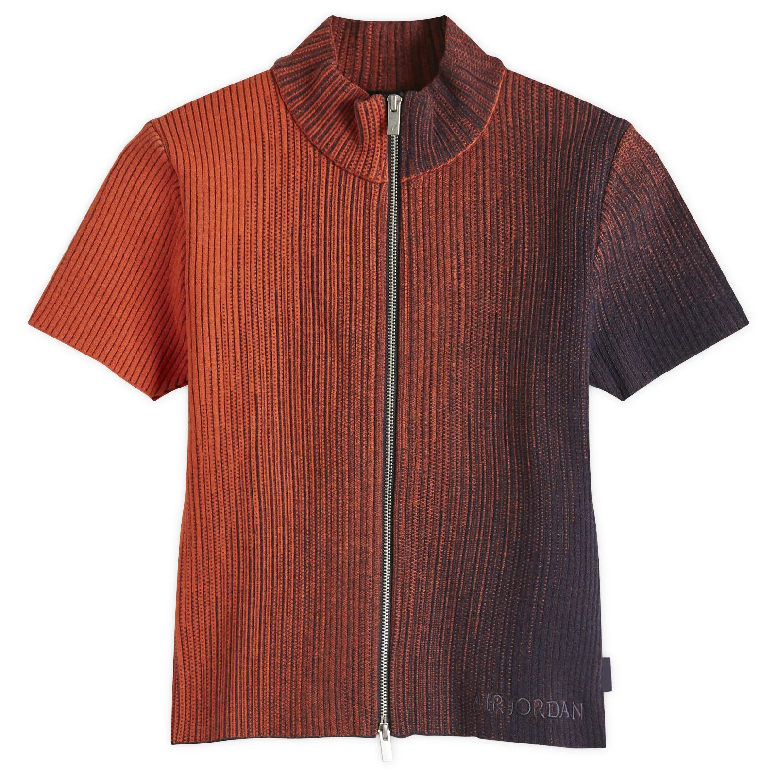 Air Jordan Women's W Zip Knit Top in Cave Purple/Mantra Orange, Size X-Small | END. Clothing