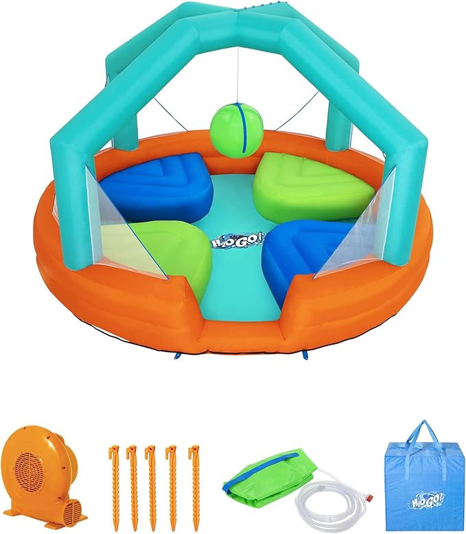 H2O GO Bestway Dodge & Drench Kids Inflatable Outdoor Water Park with 2 Sprinkler Balls, Ground S... | Amazon (US)