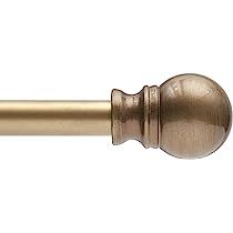 Kenney Davenport 1/2" Petite Café Decorative Window Curtain Rod, 48-86", Brushed Brass | Amazon (US)