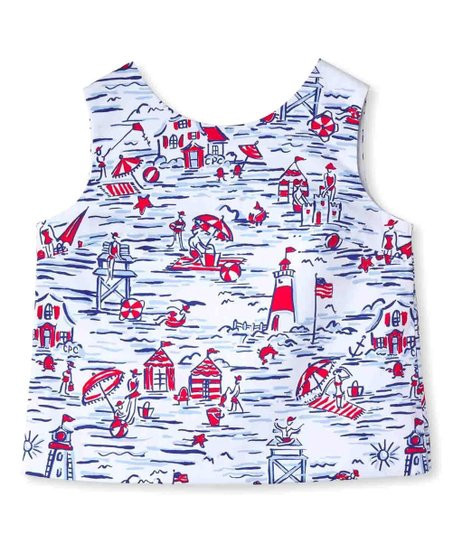 Blue & Red Nautical Button-Back Kingsley Sleeveless Top - Toddler & Girls | Zulily