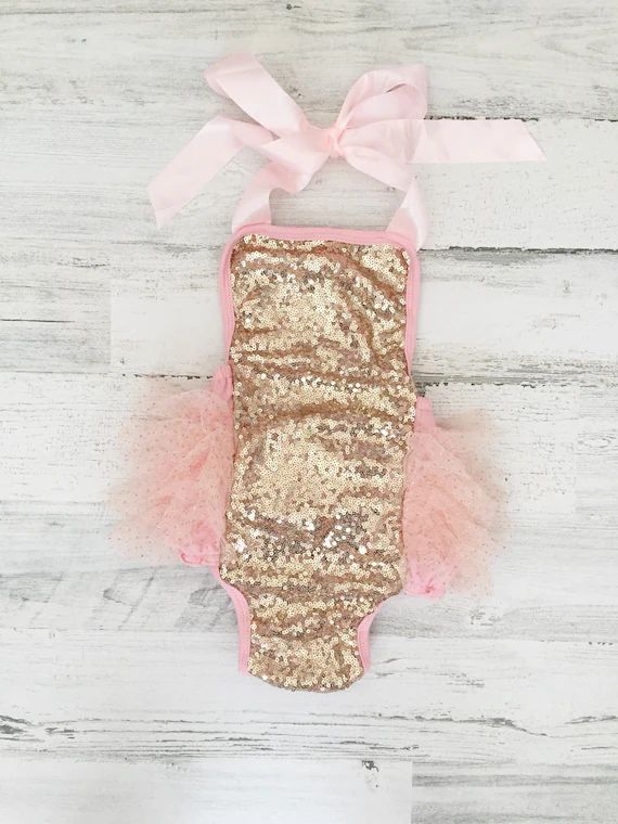 Baby girls rose gold 1st birthday outfit-rose gold | Etsy | Etsy (US)