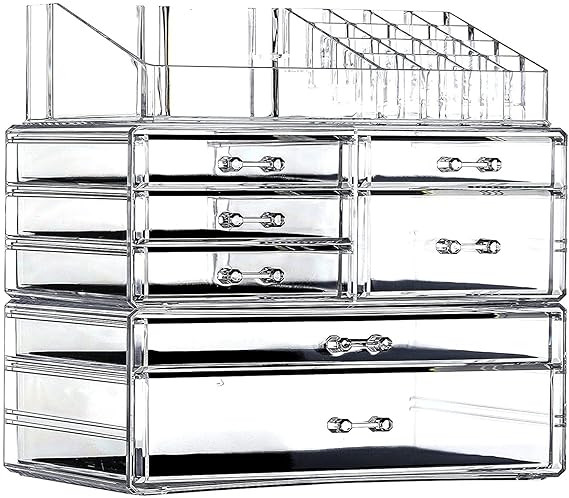 Extra Large Clear Makeup Organizer Skin Care Cosmetic Display Cases Stackable Storage Box Make up... | Amazon (US)