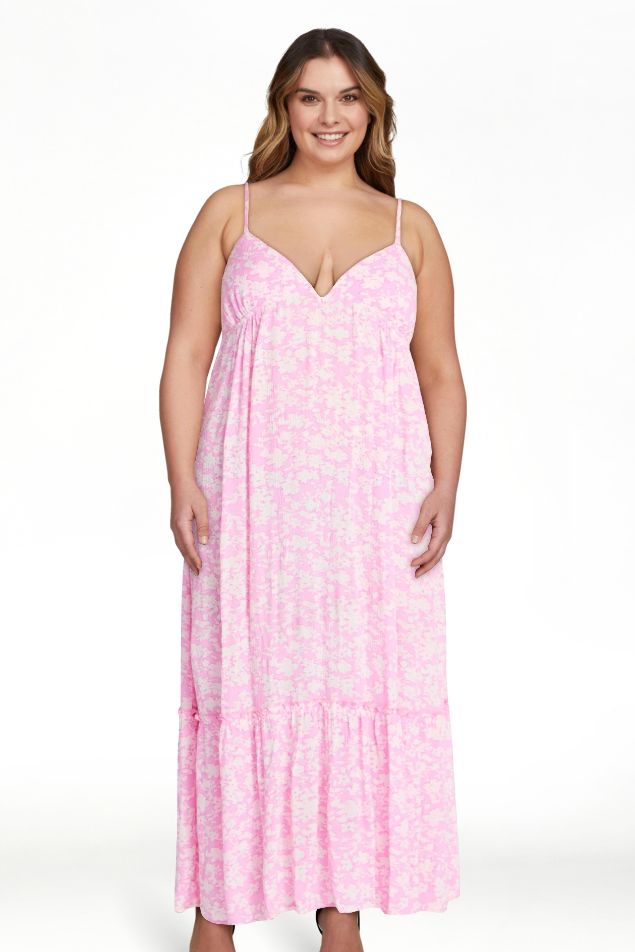 No Boundaries Sleeveless Tiered Maxi Dress, Women's XXS-XXL | Walmart (US)