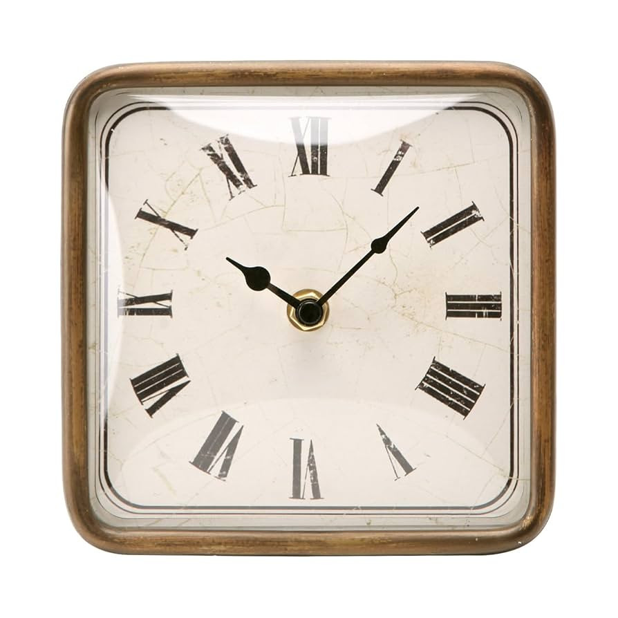 NIKKY HOME Vintage Silent Non-Ticking Table Clock, Shelf Desk Top Clock Battery Operated, Retro H... | Amazon (US)