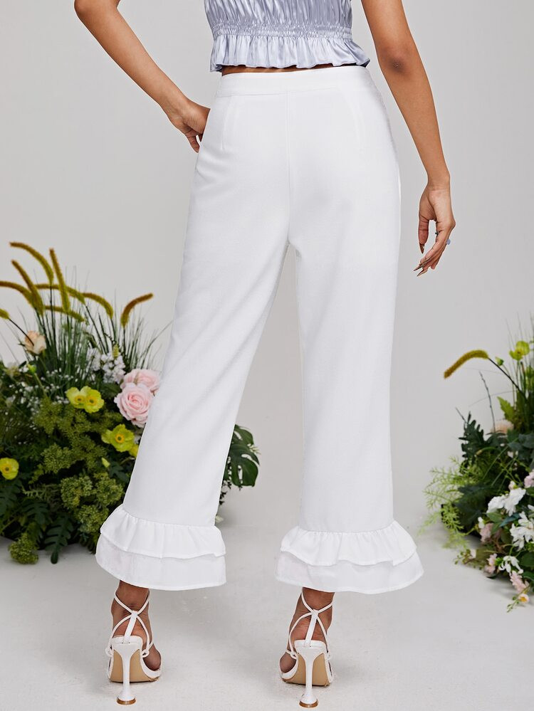 SHEIN Layered Hem Cropped Pants | SHEIN