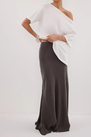 ADDISON PETROL BIAS CUPRO MAXI SKIRT | DISSH