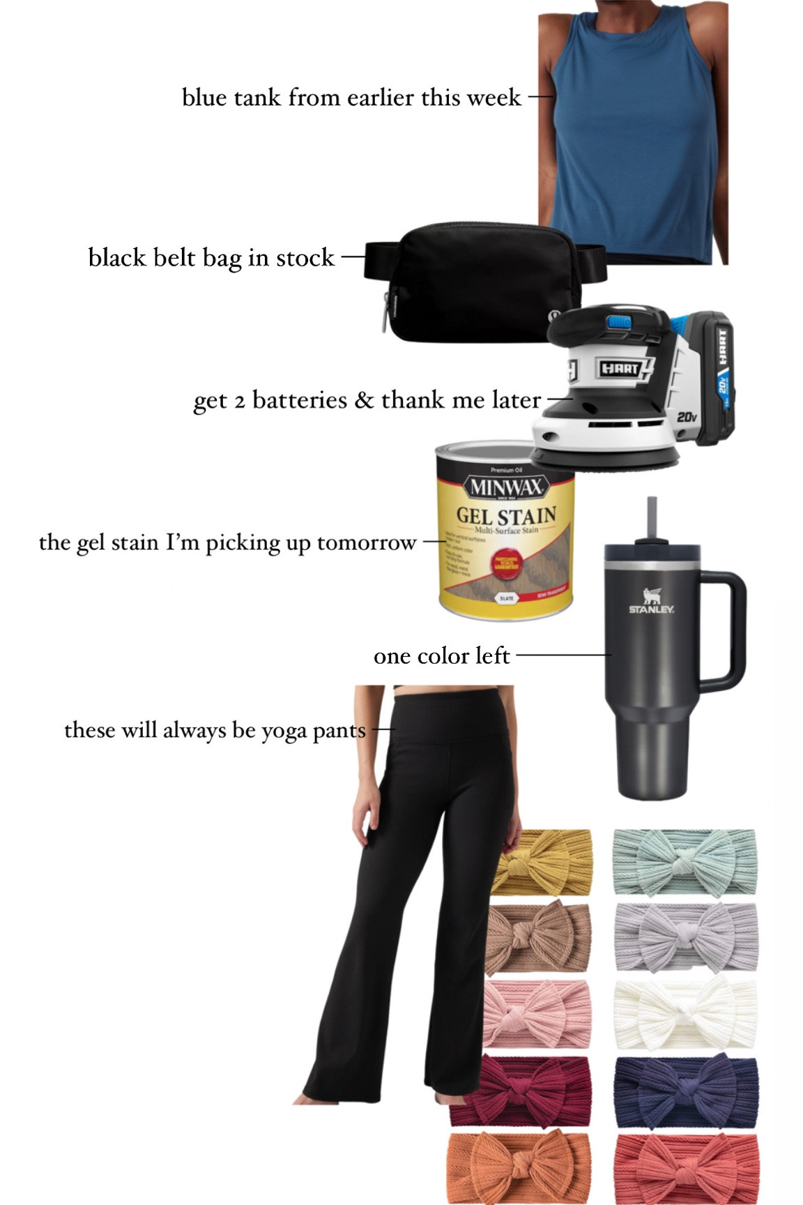Today’s links!

Black belt bag & black Stanley tumbler are in stock!!

These yoga.. ahem flare.. pants are awesome - ribbed and TTS



#LTKFind #LTKunder100 #LTKhome