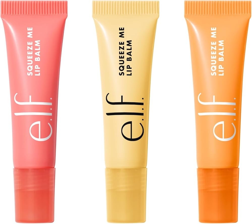 e.l.f. Squeeze Me Lip Balm Trio, Includes Strawberry, Vanilla Frosting & Peach, Moisturizing Lip ... | Amazon (US)